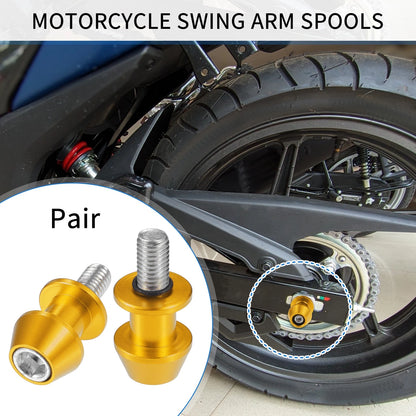 1 Pair Swingarm Spools 10mm CNC Gold Tone Sliders for Motorbike