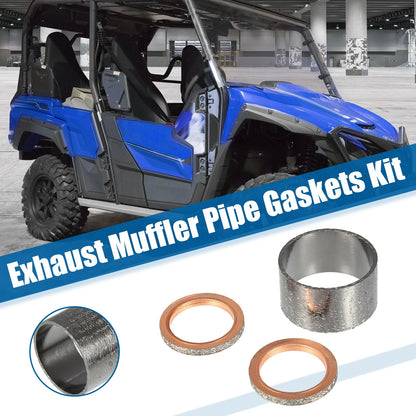 Set Exhaust Pipe Muffler Silencer Gasket for Yamaha Rhino 660 YXR660F 4X4