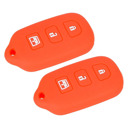 2 x Red Remote Key Covers for Toyota 4Runner, Sequoia, RAV4 (2003-2023)