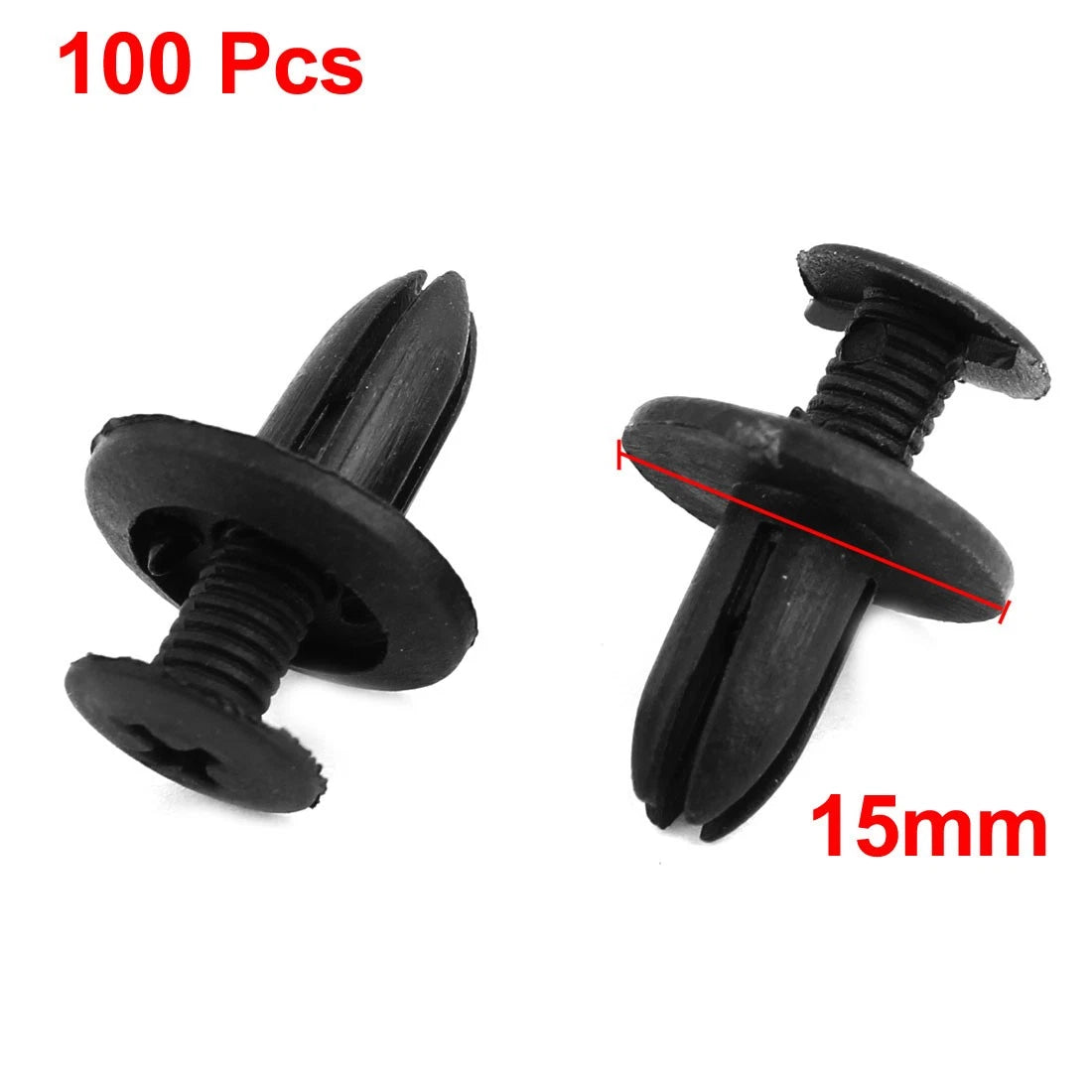 100 Pcs Black Plastic Bumper Fender Rivets Clips 6mm for Honda