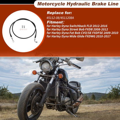 56In Hydraulic Front Brake Line Kit for Harley Dyna Switchback Black