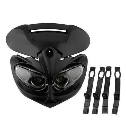 Universal Street Fighter Headlight Fairing Indicators for Motorcycle - Black Plastic