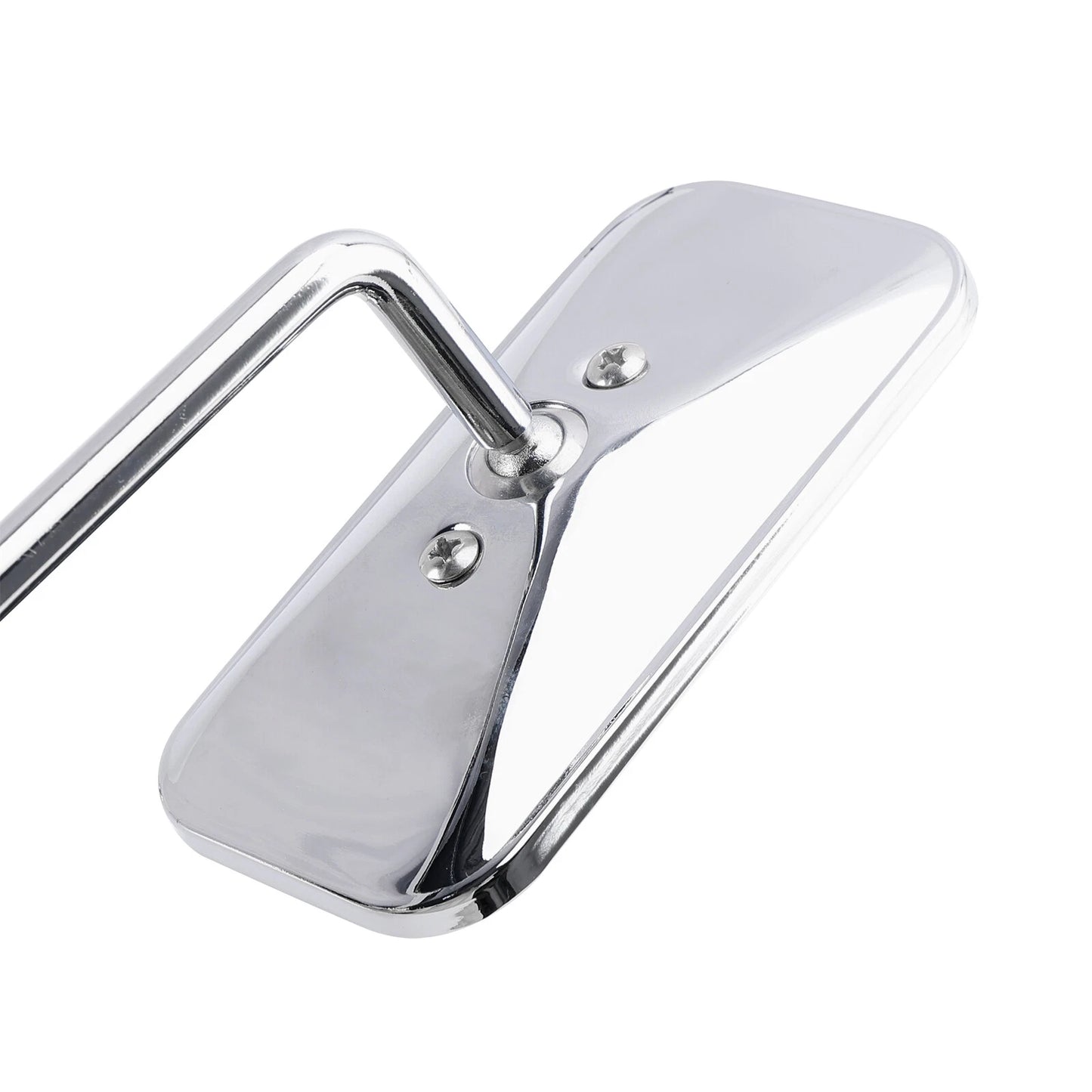 Motorcycle Mirror w/ Clamp Chrome Rectangle for Cafe Racer Chopper (2000-2023)