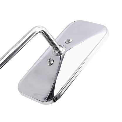 Motorcycle Mirror w/ Clamp Chrome Rectangle for Cafe Racer Chopper (2000-2023)
