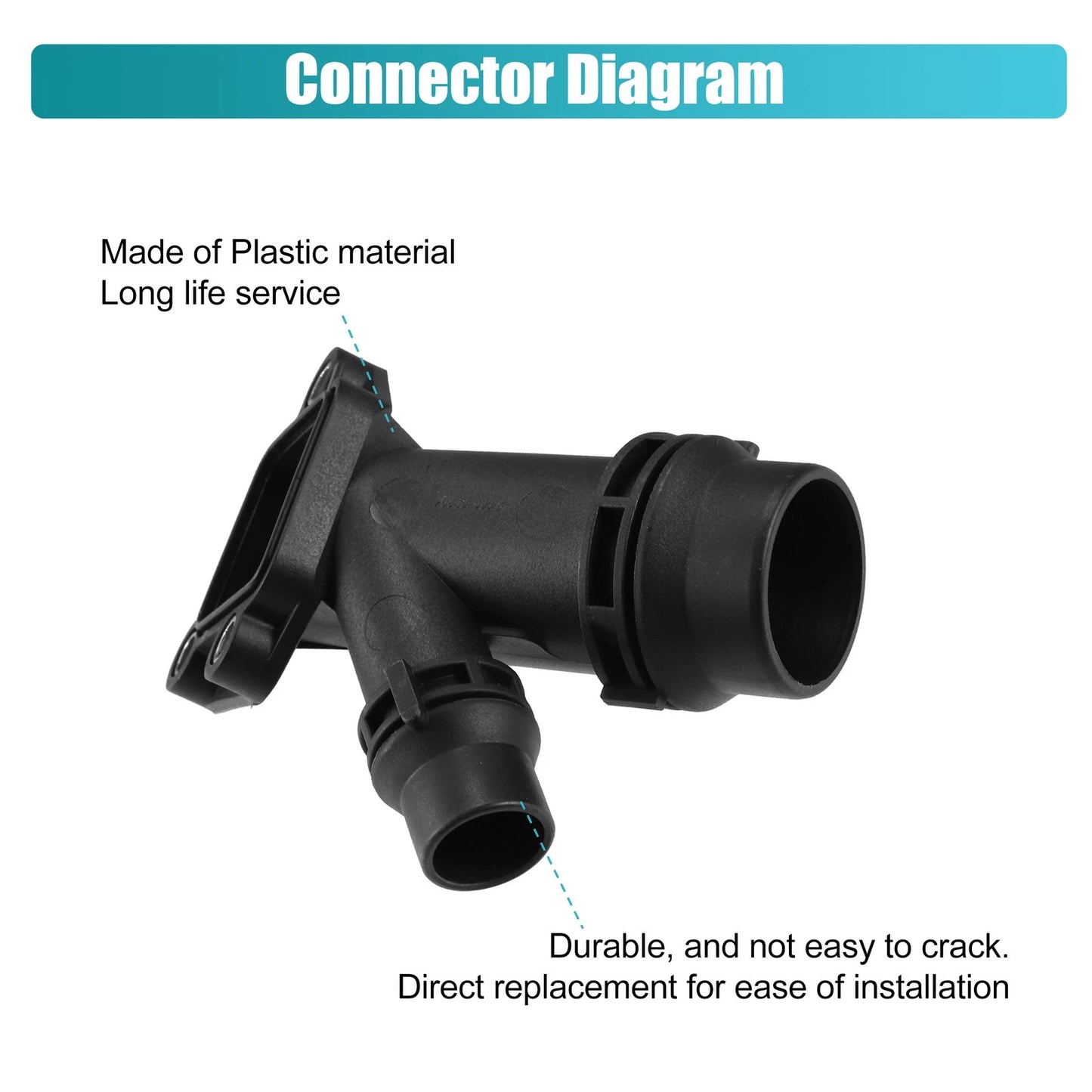 Engine Coolant Hose Connector for BMW E38 E39 E46 E65 E66 E67 (1995-2006)