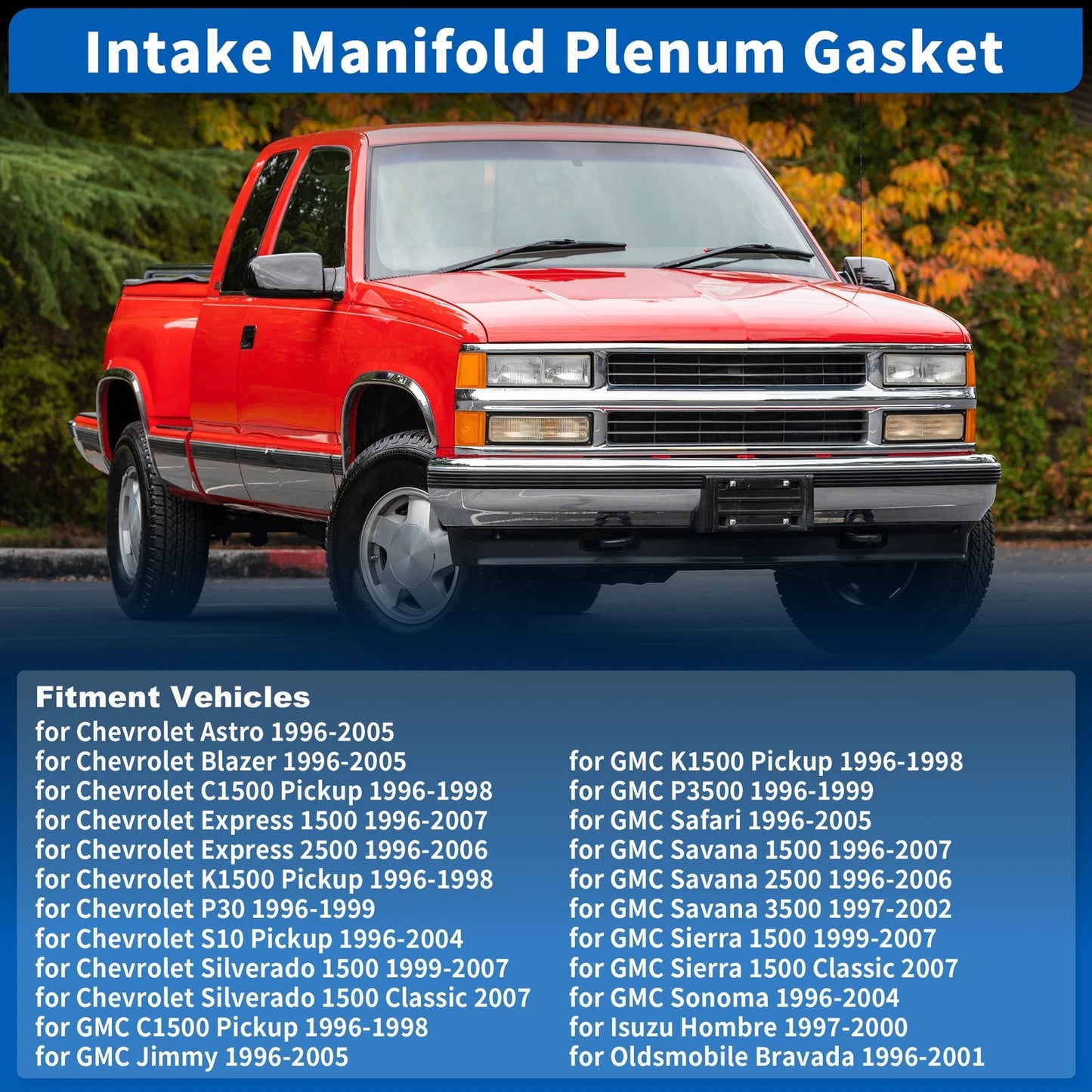 Intake Manifold Plenum Gasket for Chevrolet Astro C1500 Pickup for GMC Safari