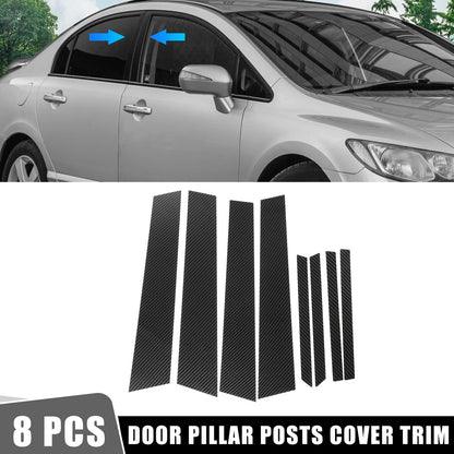 8 x Car Door Cover Trim Stickers for Honda Civic (2016-2021) Black