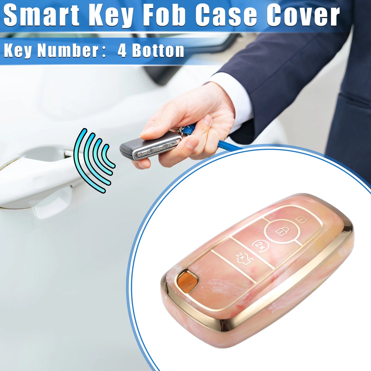 TPU Key Fob Cover Case for Ford Explorer, Ecosport, Mustang - Orange
