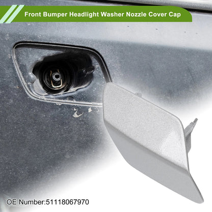 Front Right Washer Nozzle Cover for BMW 320i (2006-2013) Silver Tone