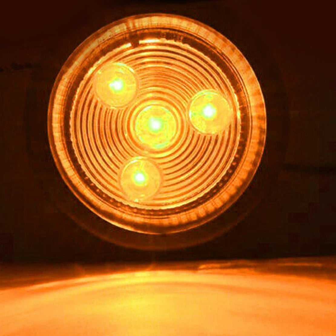 2" Round Amber LED Light for Trailer Side Marker Clearance Grommet (All Years)
