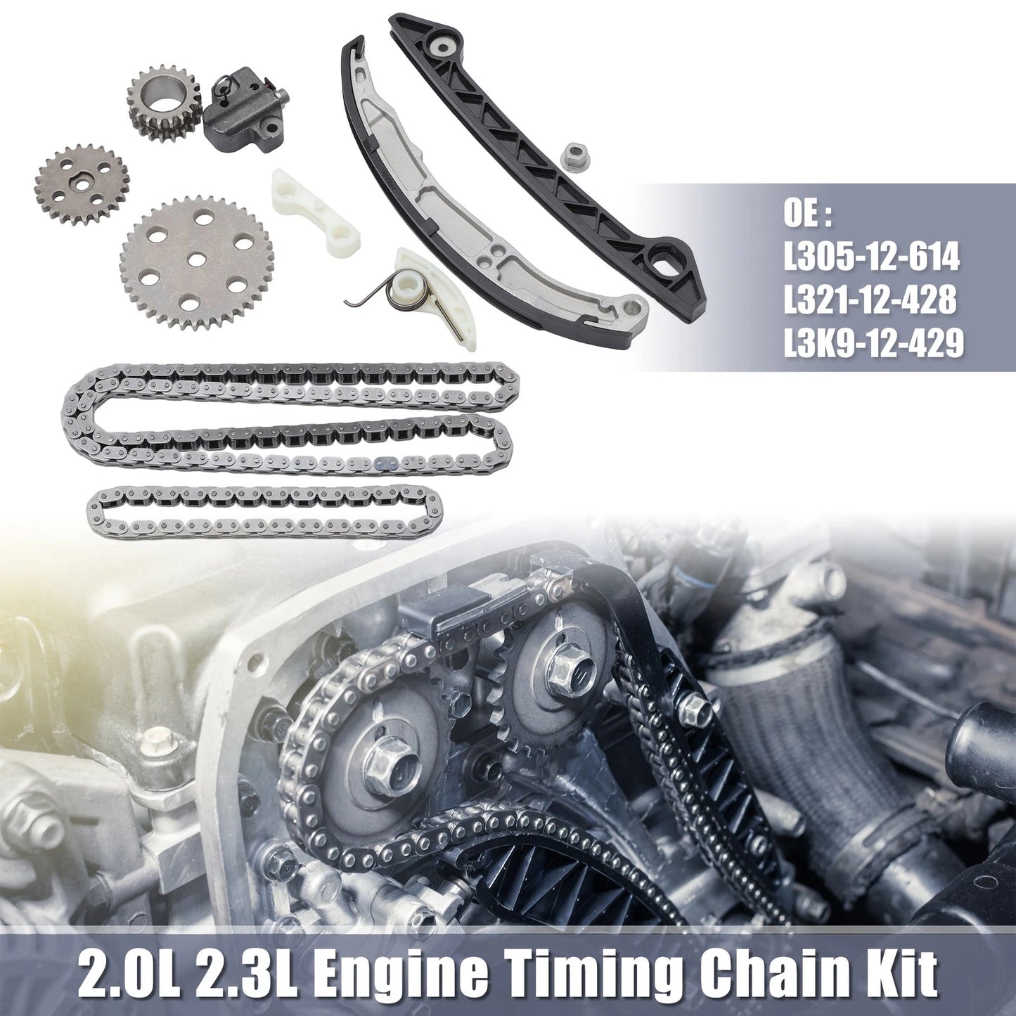 Timing Chain Kit for Mazda 3 5 6 Tribute 2.3L L4 (2004-2013)