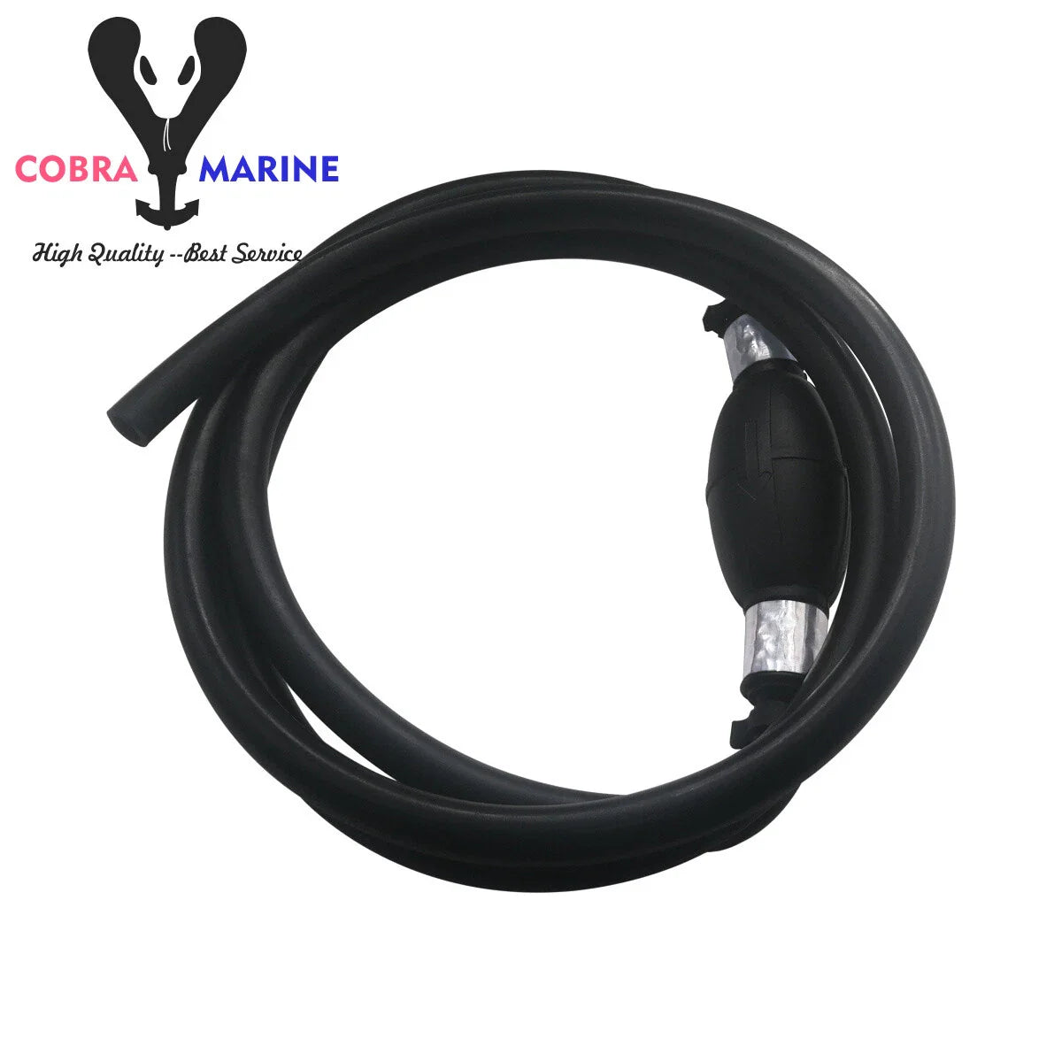 Universal Fuel Line Assembly 3/8" Hose Barbs & Primer Bulb for Boat (N/A)