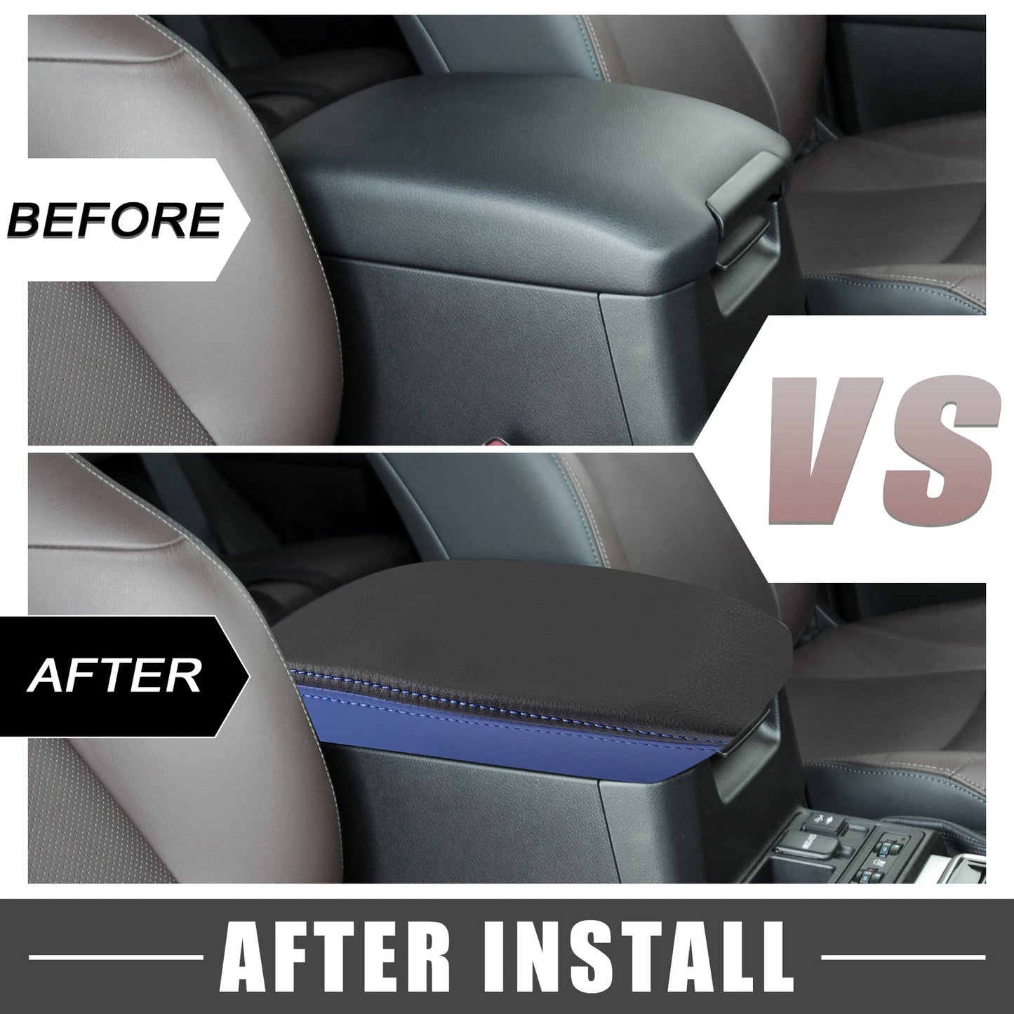 Armrest Cover for Toyota RAV4 2013-2018 Black Blue