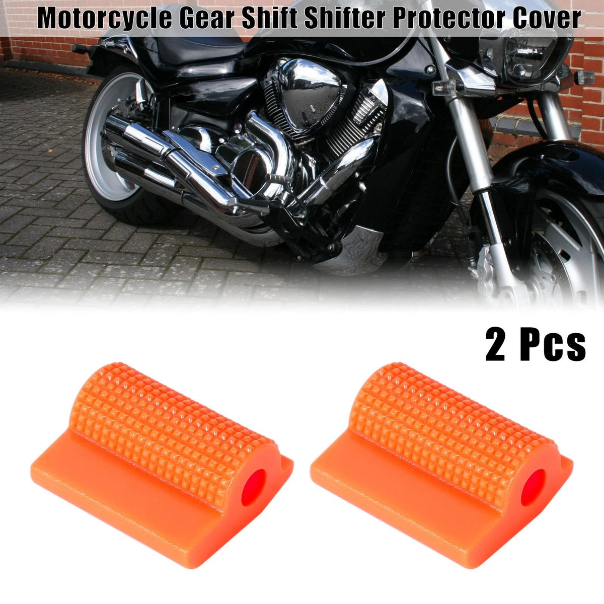 2 x Universal Orange Gear Shift Shifter Protector Cover Anti Slip for Motorcycle