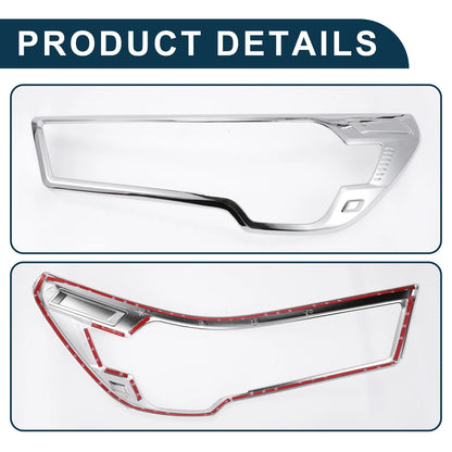 Front Headlight Trim Bezel for Toyota HILUX 2020-2021 (2 x Silver Tone)