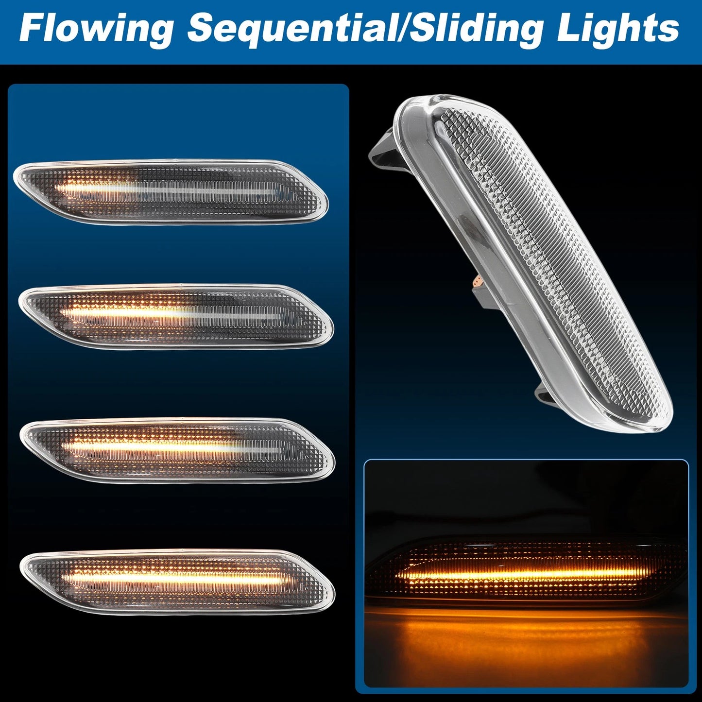 LED Sequential Fender Marker Turn Signal Lights for Mini Cooper R60 R61 (2011-2016)