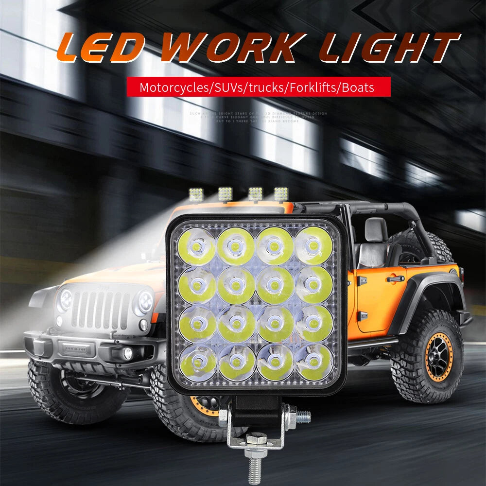 48W 12V/24V LED Working Lights Lamp Spotlight for Offroad Truck Car