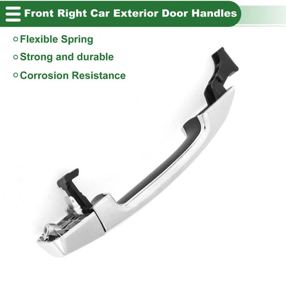 Front Right Exterior Door Handle for Toyota Tundra (2007-2021) Silver Tone