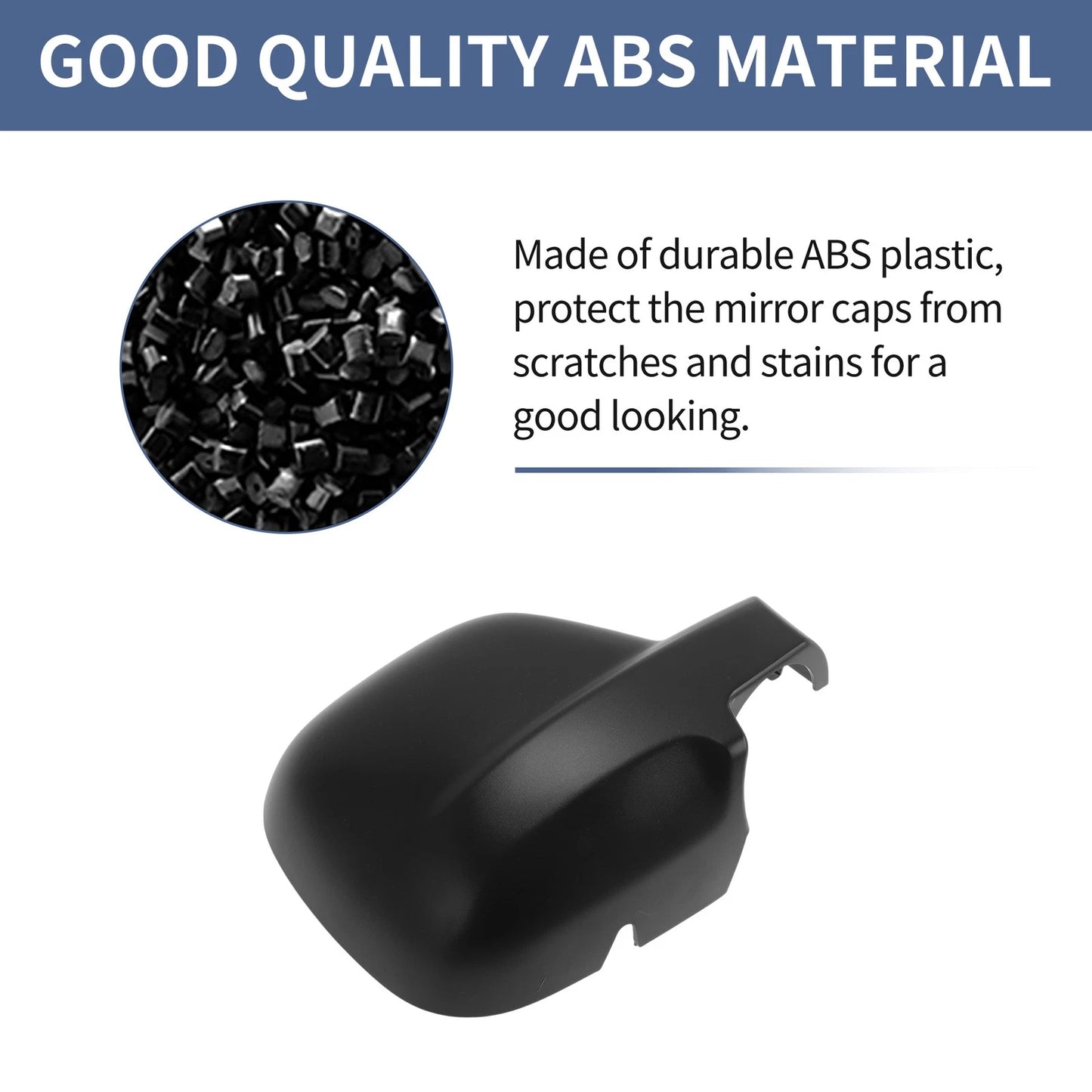 Black Mirror Cover Cap Replacement for Citroen Dispatch Jumpy (2016-2024)