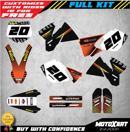 Custom Graphics Kit STRIKE Stickers for KTM SX (1998-2000)