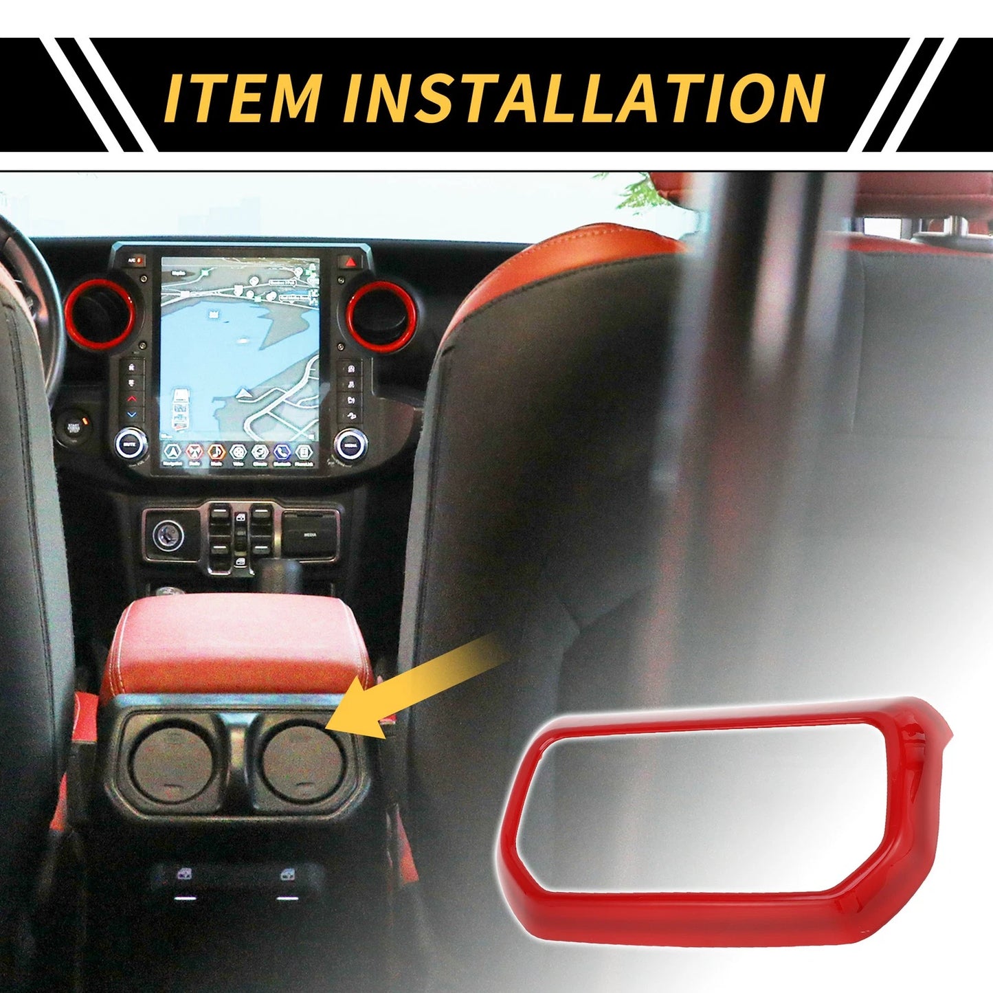Rear Air Vent Armrest AC Outlet Panel Cover for Jeep Wrangler JL JLU (2018-2023)