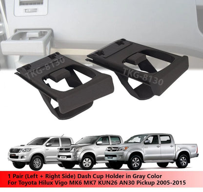 Dash Cup Holder 2 x Gray for Toyota Hilux Vigo MK6 MK7 (2005-2015)