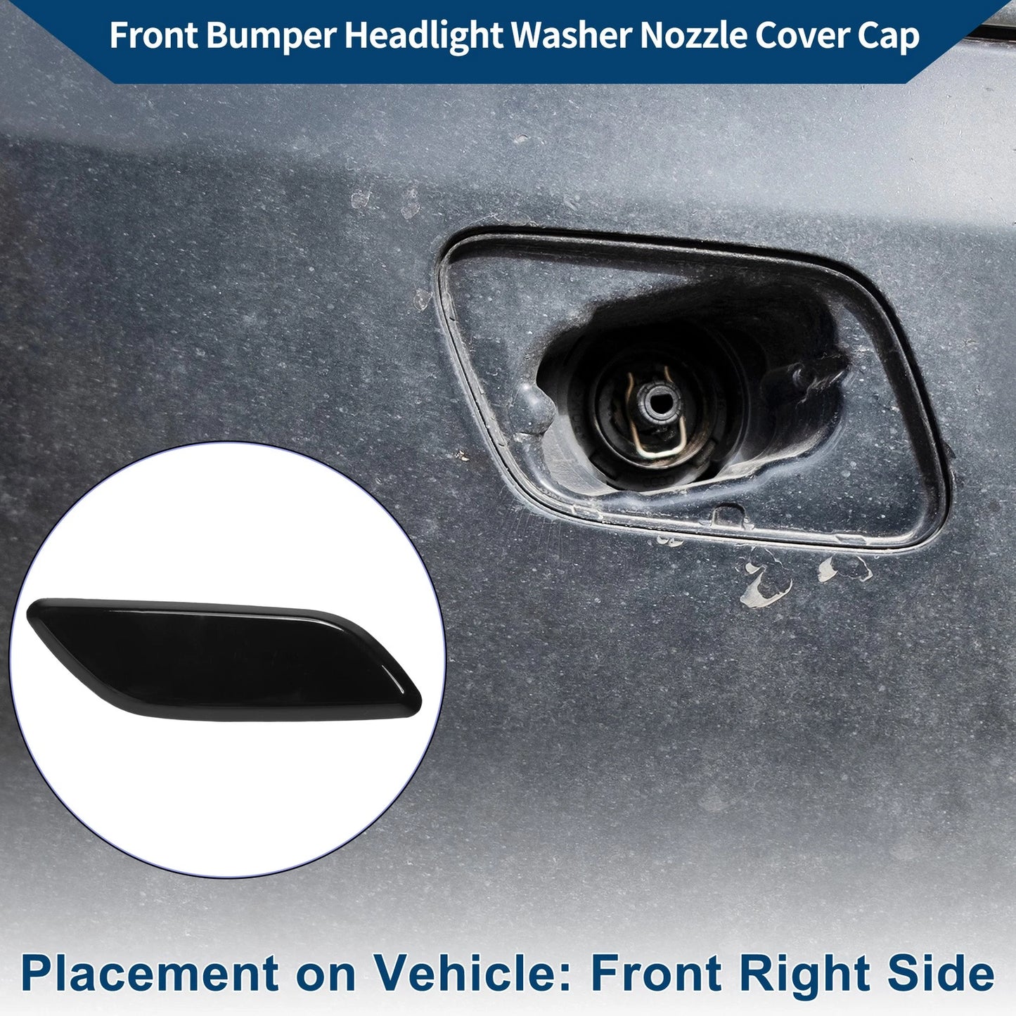 Front Right Washer Nozzle Cover for Honda Civic FB2 FB3 (2012-2013) Black