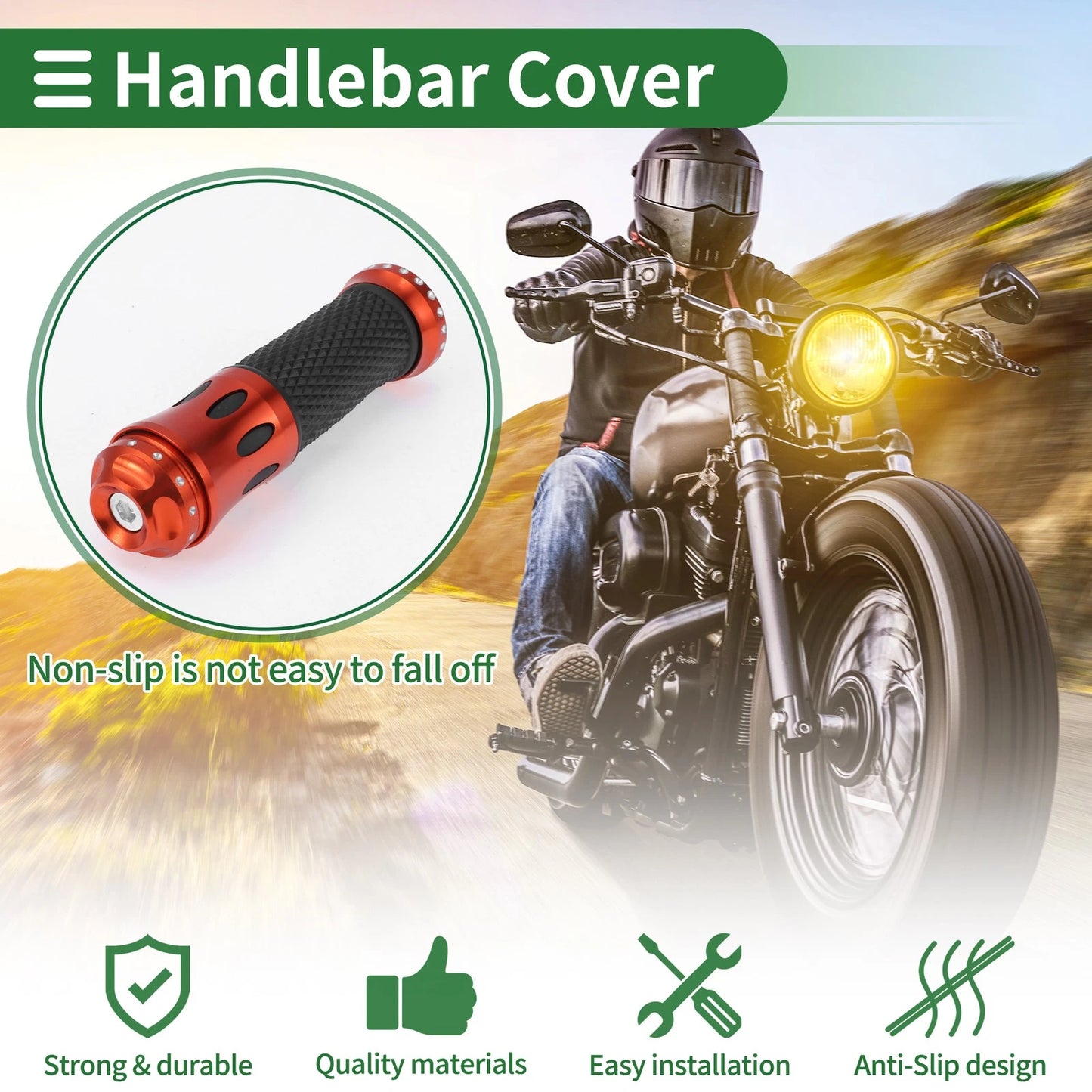 Grips / 7/8 22mm Hand Grips Cover Kit for Motorcycle Orange Diamond Pattern