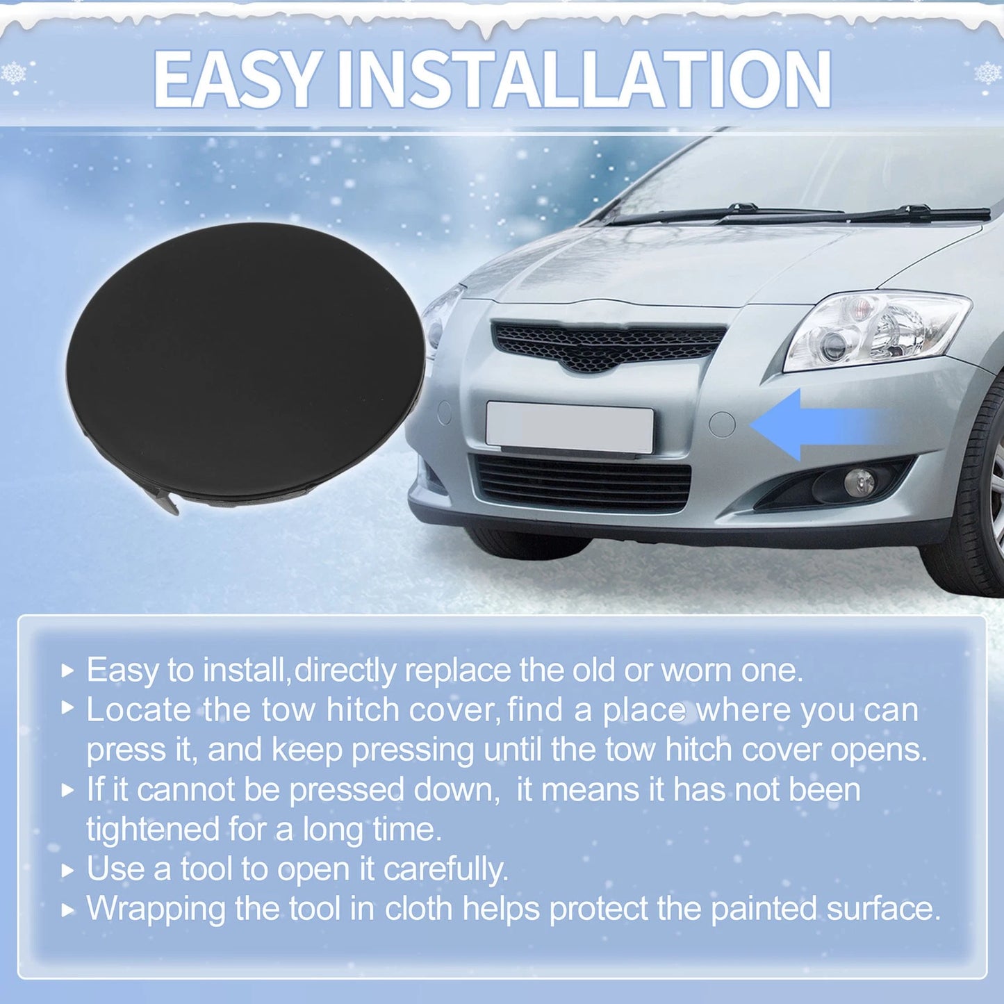 Left Front Tow Hook Cover for Toyota Auris (2016-2018)