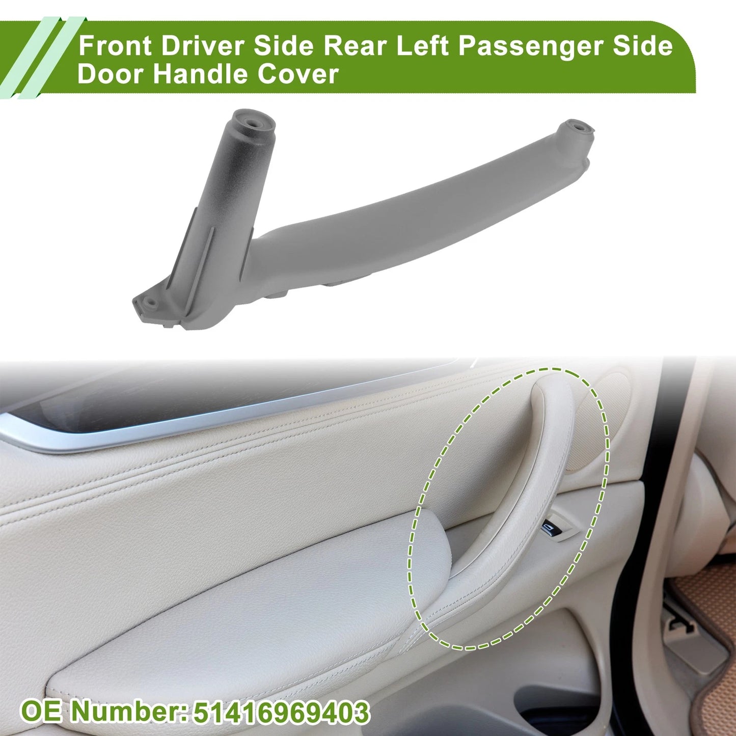 Door Handle Pull Trim Cover for BMW X5 E70 (2007-2013) Gray Black
