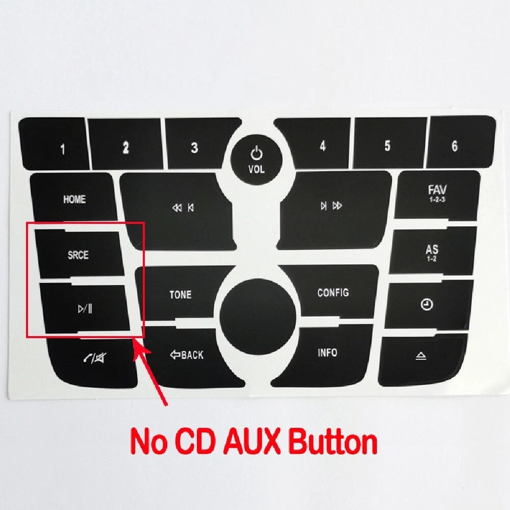 Black Radio Audio Button Decal Sticker for Buick Verano, Encore (2012-2015)