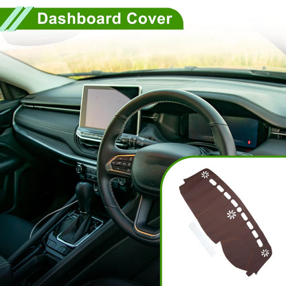 Dashboard Cover Mat for Jeep Compass (2017-2021) - Brown Dash Carpet