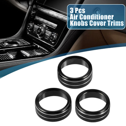 Car Air Conditioner Knobs for Jeep Wrangler JL JLU 2018-2022 Black 3 x Set