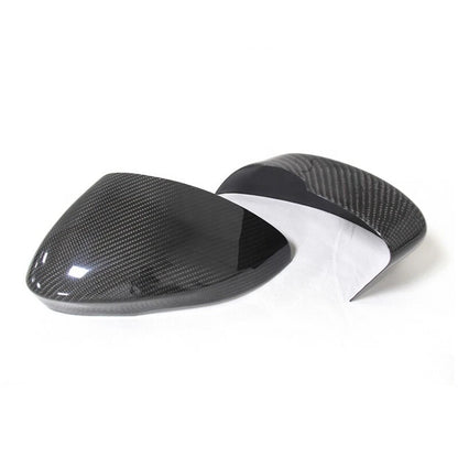 Real Carbon Fiber Addon Rearview Mirror Cover Caps Trim For Jaguar F-TYPE 13-16