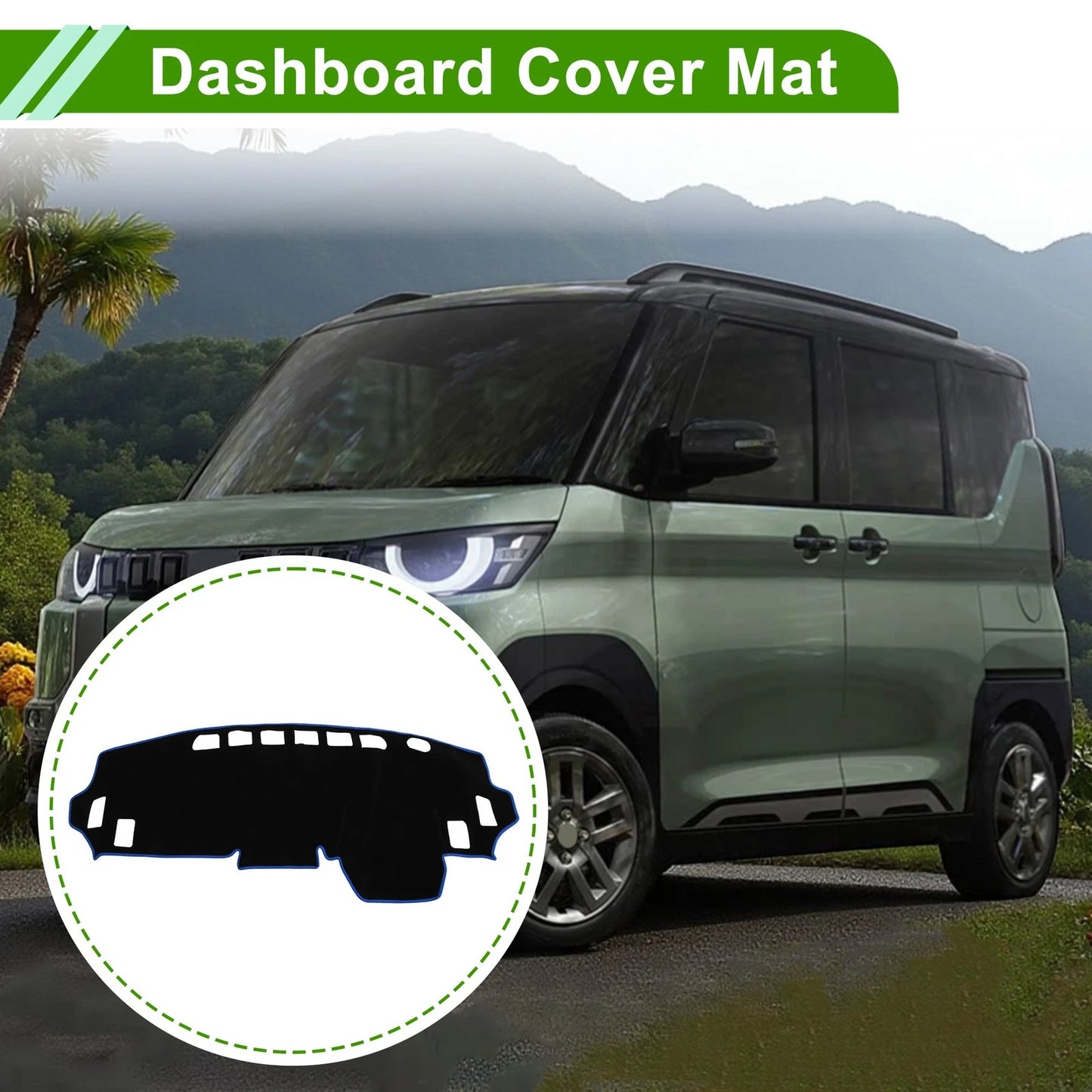 Dashboard Cover Black Blue for Mitsubishi Delica B34A B35A B37A