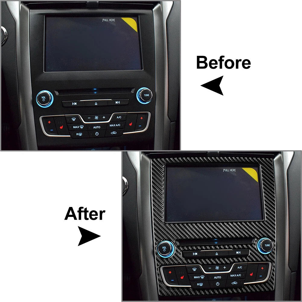 Carbon Fiber Red GPS Navigation Panel Cover Trim for Ford Fusion Mondeo (2013-2019)
