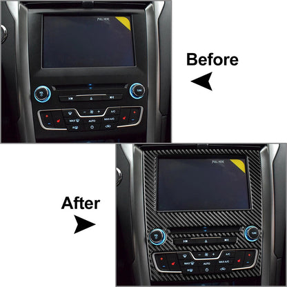 Carbon Fiber Red GPS Navigation Panel Cover Trim for Ford Fusion Mondeo (2013-2019)