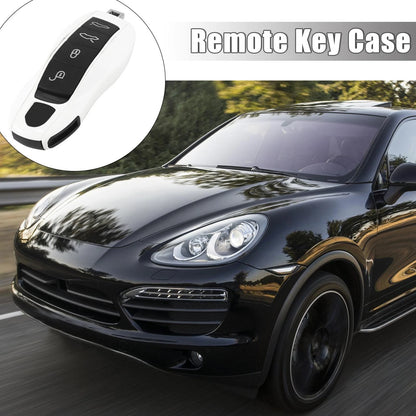 White Key Cover & Fob Case Shell Set for Porsche Cayenne Macan