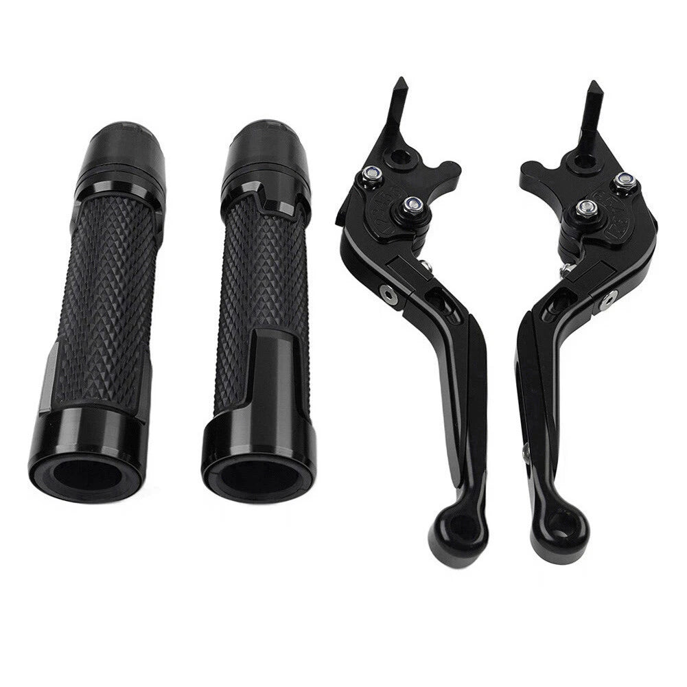 Black Extendable Brake Clutch Levers Grips Set for Suzuki DL1000 (2002-2023)