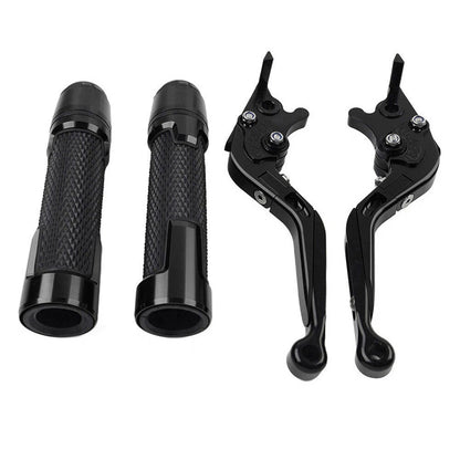 Black Extendable Brake Clutch Levers Grips Set for Suzuki DL1000 (2002-2023)