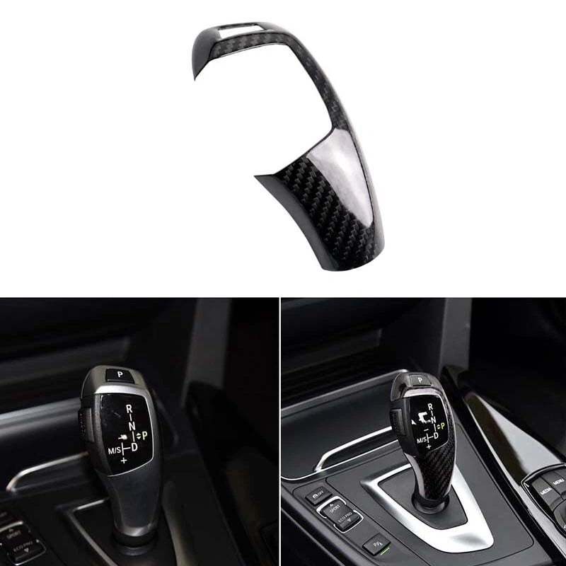 Carbon Fiber Gear Shift Knob Addon Cover Caps For BMW 1 2 3 4 5 7 Series X3 X5
