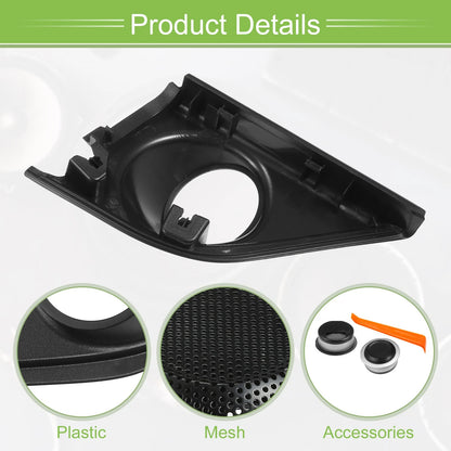 Car Door Tweeter Speaker Cover Trim for Honda CR-V (2017-2019) Black Silver
