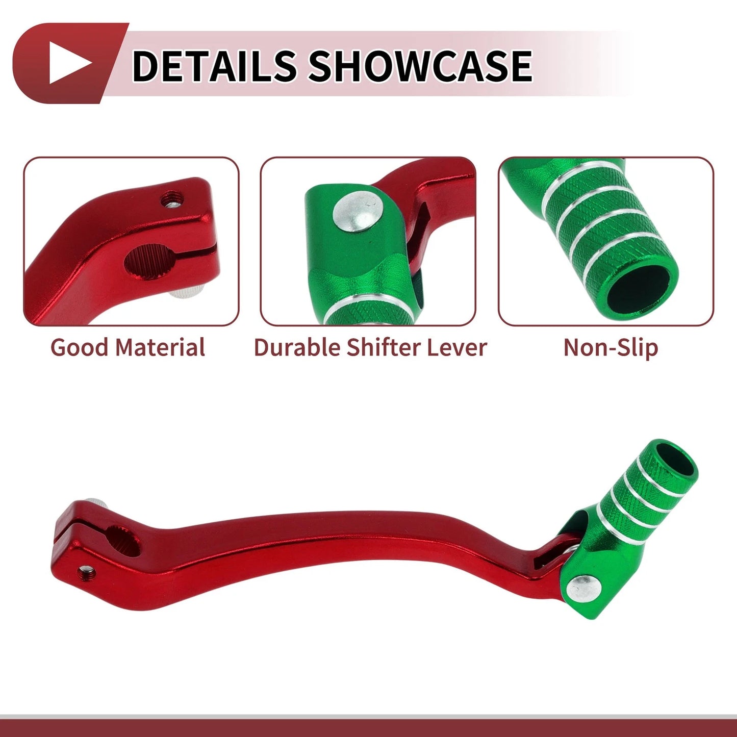 Folding Gear Shift Lever Red Green Silver Tone for Kayo T6