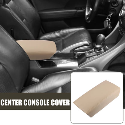 Center Console Lid Armrest Cover for Honda Accord (2003-2007) Beige Faux Leather
