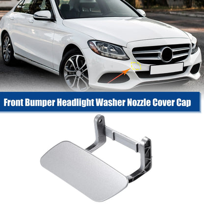 Bumper Headlight Washer Cover for Mercedes ML (2012-2015) Silver Tone