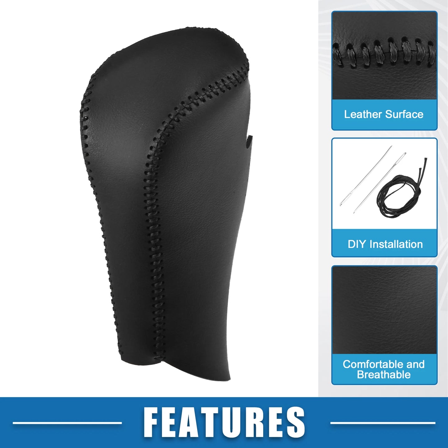 Gear Shift Lever Cover for Honda Fit (2004-2013) Black Stitches