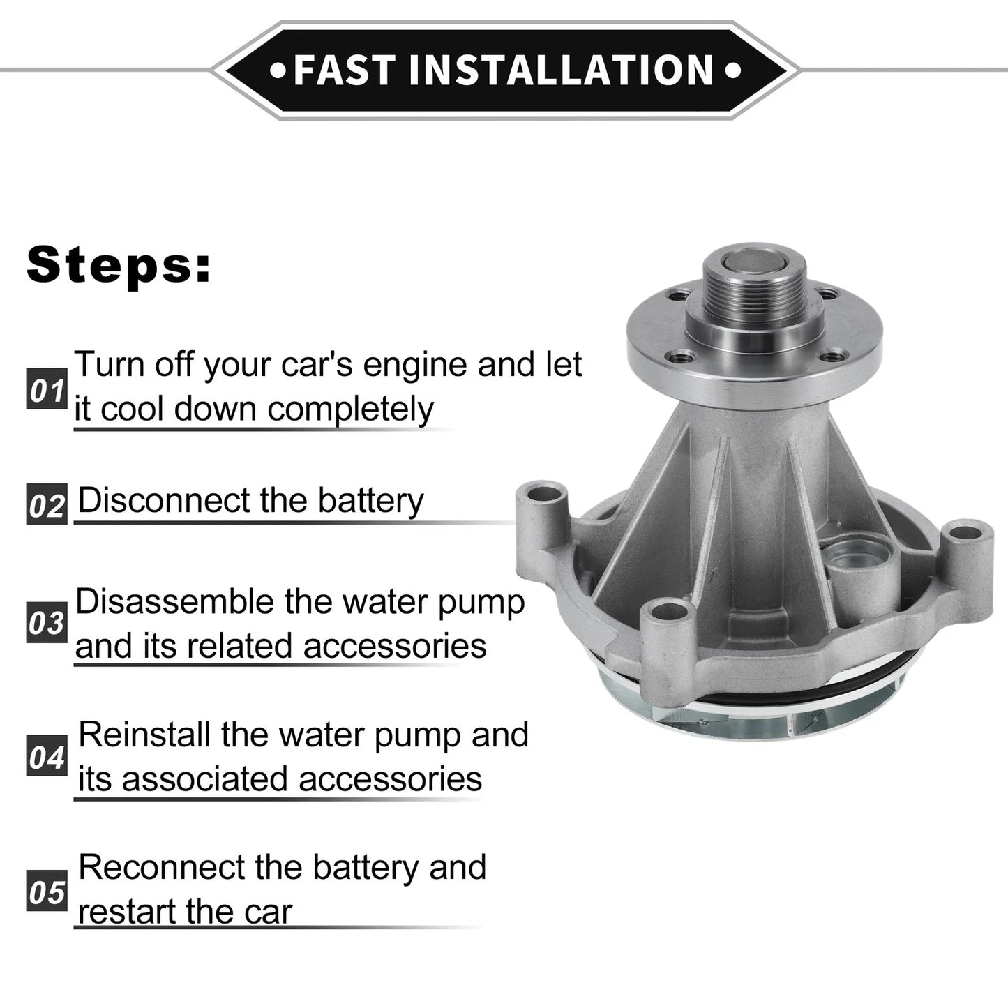 Water Pump for Ford Expedition, F-150, Lincoln Mark LT (2003-2006)