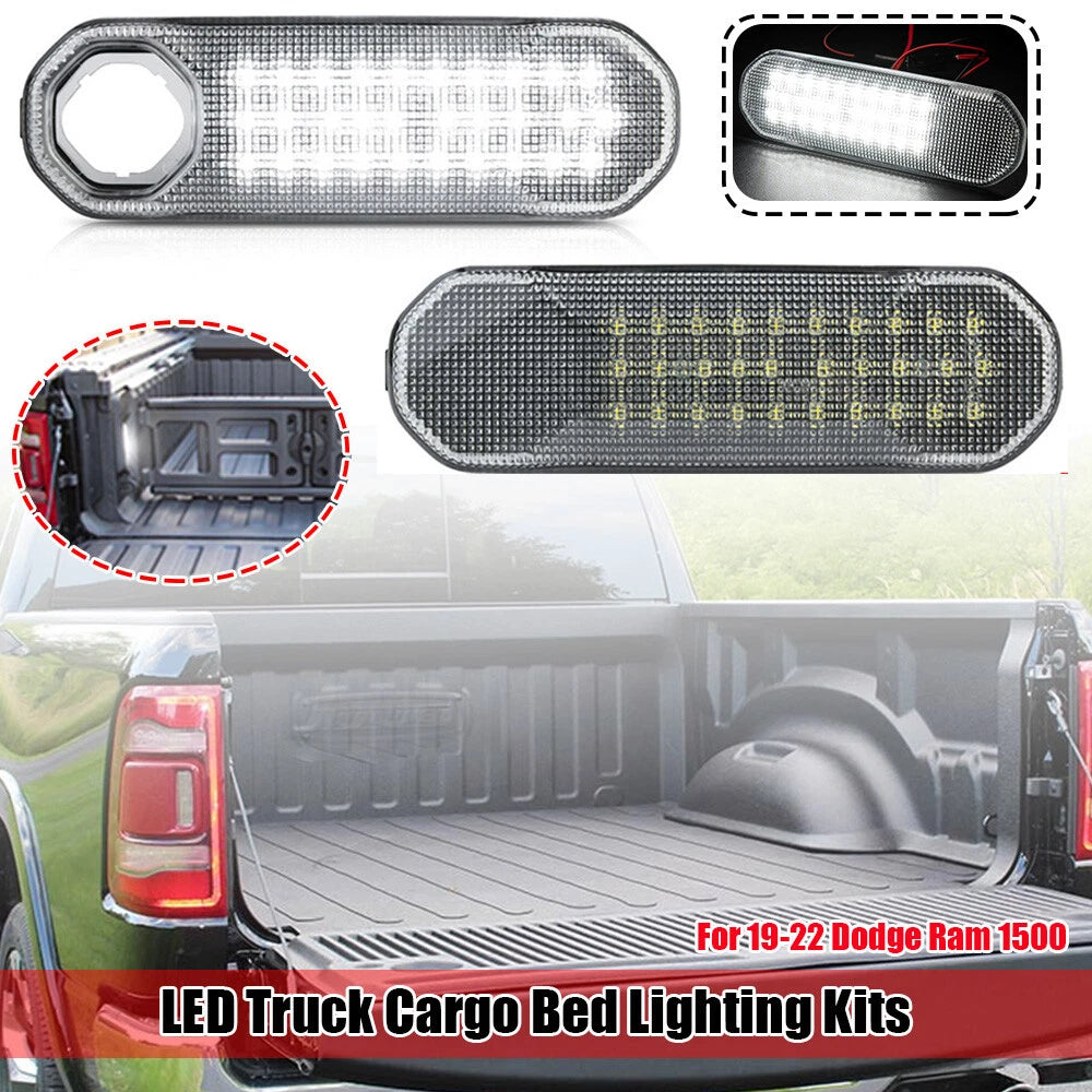 White Trunk Cargo Bed/Tail/Kit Luggage Lights for Dodge Ram 1500 (2019–2022)