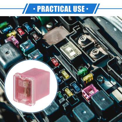 6 Pcs 30 Amp Mini Box Shaped Fuses for Pickup Trucks & Cars (All Years)