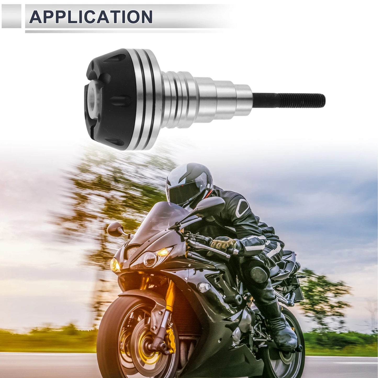 Slider Frame 20mm Aluminum Alloy 1 Pc Silver Tone for Motorcycle